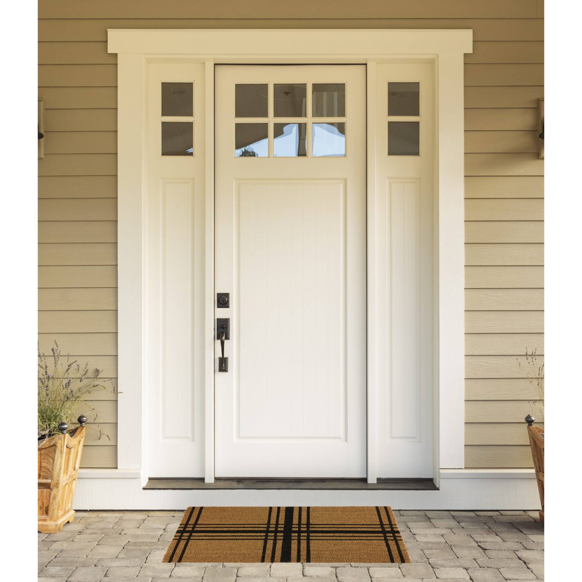 DII® Black Farmhouse Plaid Doormat